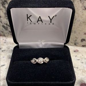 Silver Ring with Diamonds (Size 4.25)